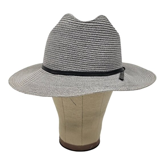 Floppy Panama Hat Size 7 1/4 Custom Made Gray Black Band Beaver Hats Vintage USA - Picture 3 of 12